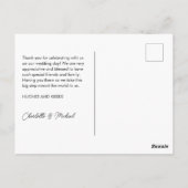 Carte Postale Mariage Merci manuscrit 1 photo (Dos)