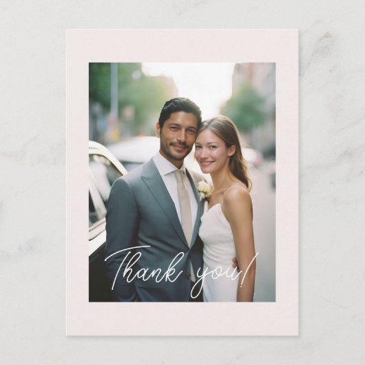 Carte Postale Mariage Merci manuscrit 1 photo (Devant)