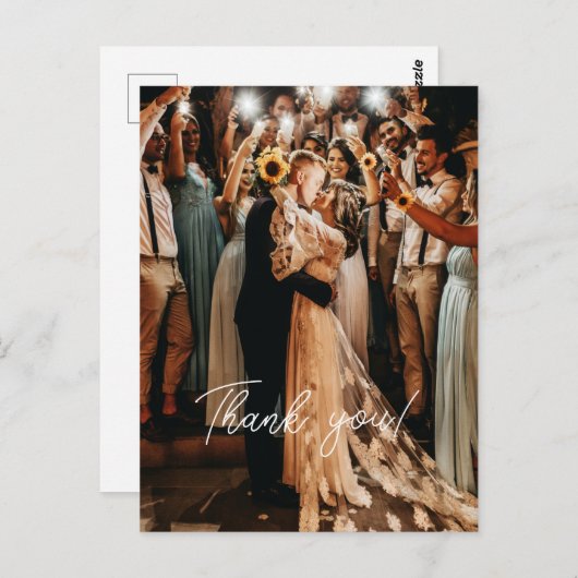 Carte Postale Mariage Merci manuscrit 1 photo (Devant / Derrière)