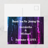 Carte Postale Mariage Merci Neon Stripes Moderne Invité (Devant / Derrière)