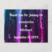 Carte Postale Mariage Merci Neon Stripes Moderne Invité (Devant)