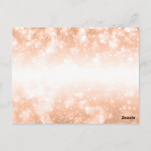 Carte Postale Mariage Merci Note Rose Gold Shimmer Lumières (Dos)