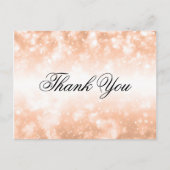 Carte Postale Mariage Merci Note Rose Gold Shimmer Lumières (Devant)