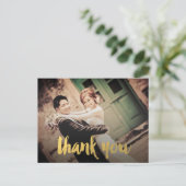Carte postale Mariage Merci or (Debout devant)