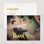 Carte postale Mariage Merci or (Devant / Derrière)