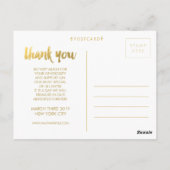 Carte postale Mariage Merci or (Dos)
