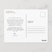 Carte postale mariage Merci photo (Dos)