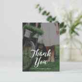 Carte Postale Mariage Merci photo avec typographie (Debout devant)