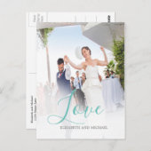 Carte Postale Mariage Merci Photo Elegant Love (Devant / Derrière)