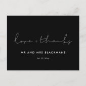 Carte Postale Mariage minimaliste manuscrit merci (Devant)