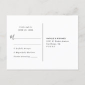 Carte Postale Mariage minimaliste moderne noir et blanc RSVP (Dos)