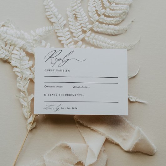 Carte Postale Mariage minimaliste moderne RSVP