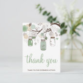 Carte postale Mariage Mint Green Mason Jars (Debout devant)