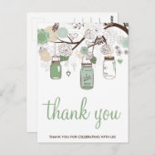 Carte postale Mariage Mint Green Mason Jars (Devant / Derrière)