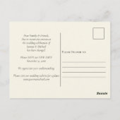 Carte Postale Mariage Mise à jour Mariage photo Date Faire-part (Dos)