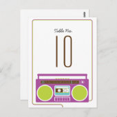 Carte Postale Mariage Mixtape Indie de Boombox Rétro (violet/cha (Devant / Derrière)