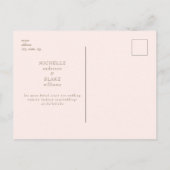 Carte Postale Mariage moderne Blush Enregistrer la date (Dos)
