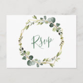 Carte Postale Mariage moderne Boho Eucalyptus Wreath Frame RSVP (Devant)