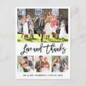 Carte Postale Mariage Moderne Brush Script Amour Merci 4 Photo (Devant)
