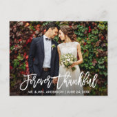 Carte Postale Mariage Moderne Brush Script pour toujours Thankeu (Devant)
