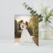 Carte Postale Mariage moderne Calligraphie Aimer Merci photo (Debout devant)