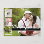 Carte postale Mariage moderne Cursive Photo Merci (Devant)