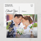 Carte Postale Mariage Moderne de Calligraphie Élégante Amour et  (Devant / Derrière)