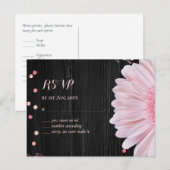 Carte Postale Mariage moderne de marguerite rose noire (Devant / Derrière)