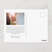 Carte Postale Mariage Moderne Deux Photos Amour & Remerciements (Dos)