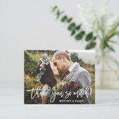 Carte Postale Mariage Moderne Écriture Pinceau Merci Beaucoup Wh (Debout devant)