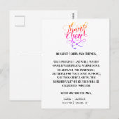 Carte Postale Mariage Moderne Élégant Script Noir Blanc (Devant / Derrière)