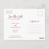 Carte Postale Mariage moderne Enregistrer La Date 3 Photo Collag (Dos)