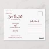 Carte Postale Mariage moderne Enregistrer La Date 4 Collage Phot (Dos)