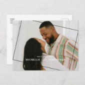 Carte Postale Mariage moderne Enregistrer la date Photo Code QR (Devant / Derrière)