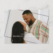 Carte Postale Mariage moderne Enregistrer la date Photo Code QR (Devant)