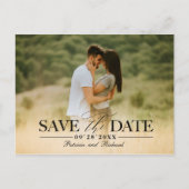 Carte Postale Mariage Moderne Et Design Enregistrer La Date Phot (Devant)