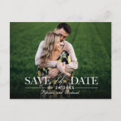 Carte Postale Mariage Moderne Et Design Enregistrer La Date Phot (Devant)