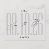 Carte Postale Mariage moderne gris (Devant)