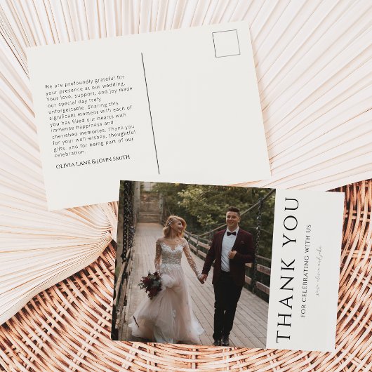 Carte postale Mariage moderne Merci