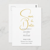 Carte Postale Mariage Moderne Minimaliste Calligraphie Plain (Devant / Derrière)