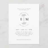 Carte Postale Mariage Moderne Minimaliste Élégant Chic Simple (Devant)