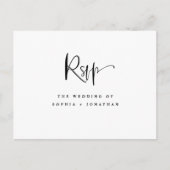 Carte Postale Mariage moderne noir et blanc | Choix de repas RSV (Devant)