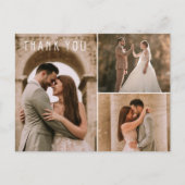 Carte Postale Mariage moderne Photo Collage Merci (Devant)