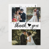 Carte Postale Mariage moderne Photo Collage Merci (Devant / Derrière)