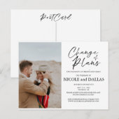 Carte Postale Mariage moderne replanifié Changement de régime Da (Devant / Derrière)