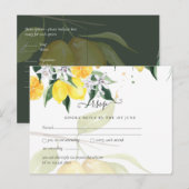 Carte Postale Mariage moderne RSVP Lemon Tree (Devant / Derrière)