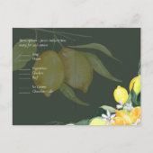 Carte Postale Mariage moderne RSVP Lemon Tree (Dos)