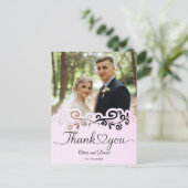 Carte Postale Mariage Moderne Script Love Heart Remerciements À (Debout devant)