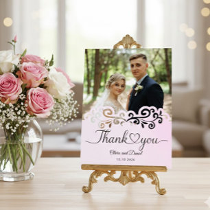 Carte Postale Mariage Moderne Script Love Heart Remerciements À