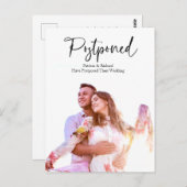 Carte Postale Mariage moderne simple Faire-part reportée (Devant / Derrière)